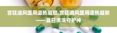 宫廷追风医用退热凝胶,宫廷追风医用退热凝胶——夏日清凉守护神