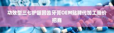 功效型三七护龈固齿牙膏OEM贴牌代加工底价招商